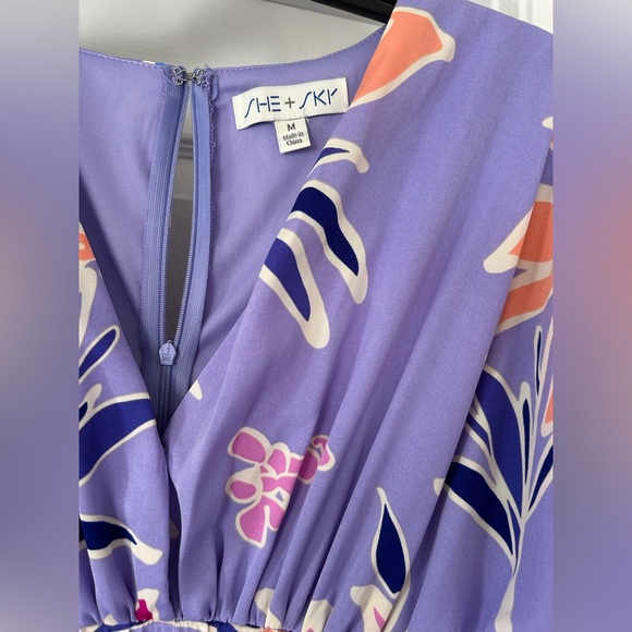She + Sky Lavender Floral Dress (Women’s M) Looks Brand New! - Picture 5 of 6